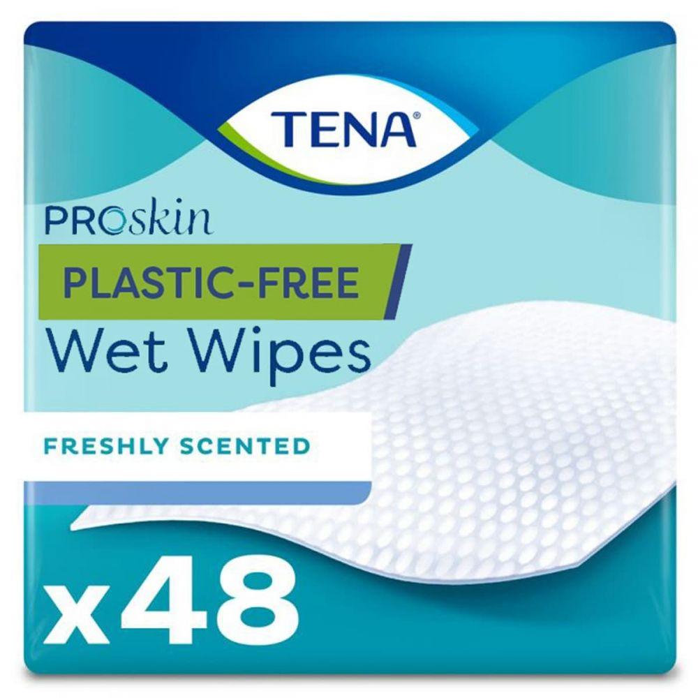 TENA ProSkin Plastic-Free Wet Wipes Pack of 48 - welzo