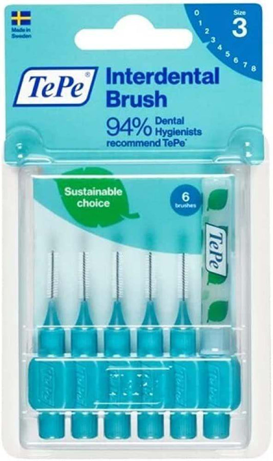 Tepe Interdental Brushes Blue 0.6mm Pack of 6 - welzo