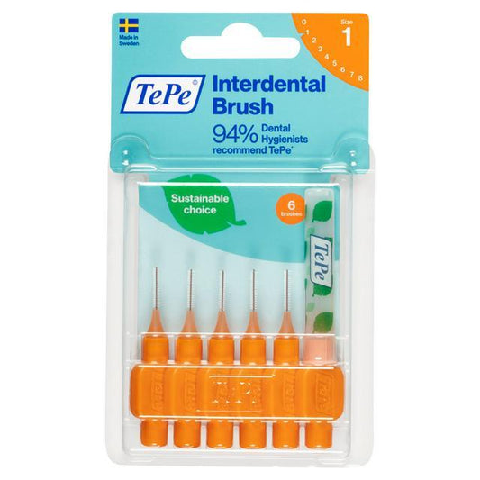 Tepe Interdental Brushes Orange 0.45mm Pack of 6 - welzo