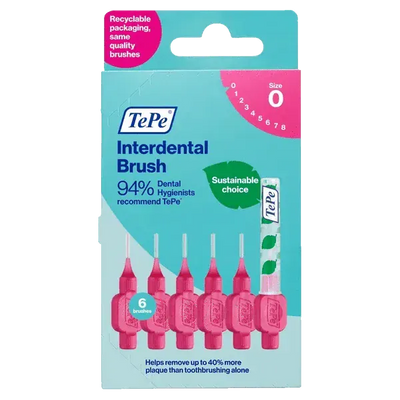 Tepe Interdental Brushes Pink 0.4mm Pack of 6 - welzo
