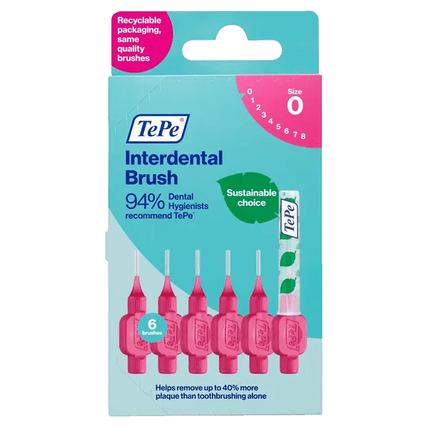 Tepe Interdental Brushes Pink 0.4mm Pack of 6 - welzo