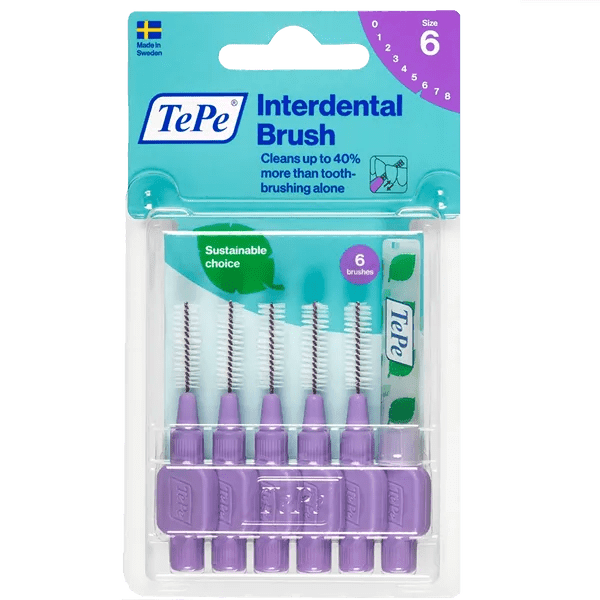 Tepe Interdental Brushes Purple 1.1mm Pack of 6 - welzo