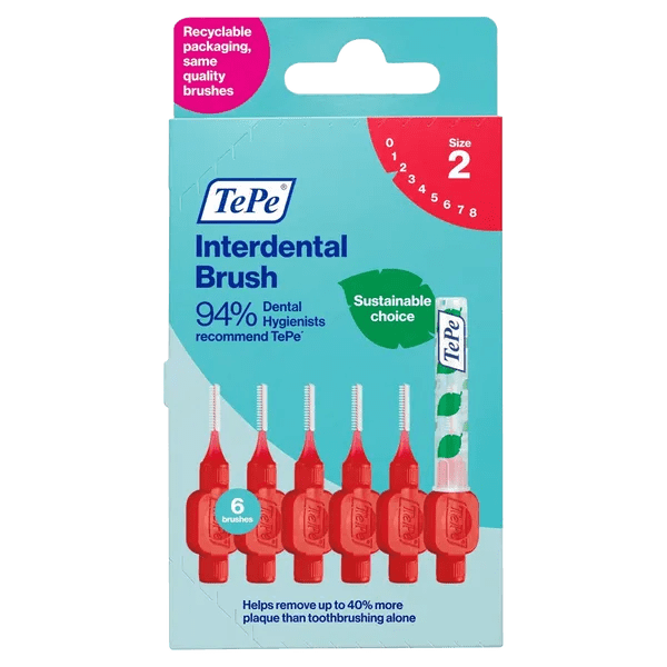 Tepe Interdental Brushes Red 0.5mm Pack of 6 - welzo