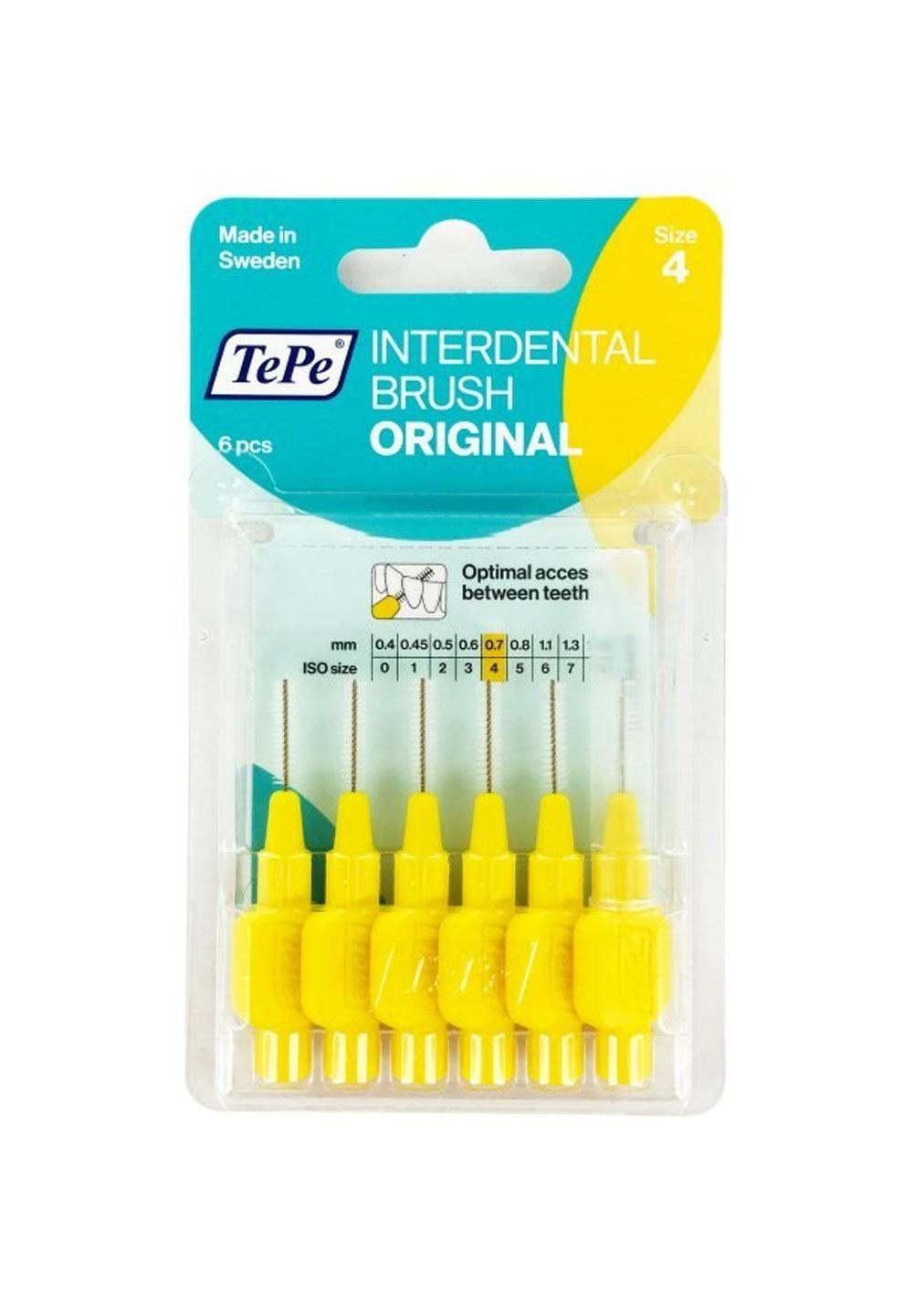 Tepe Interdental Brushes Yellow 0.7mm Pack of 6 - welzo