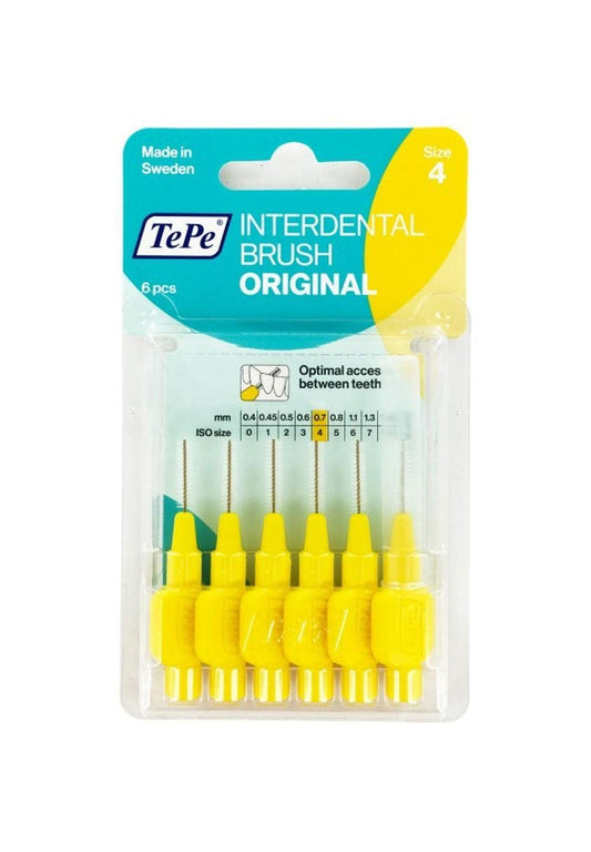 Tepe Interdental Brushes Yellow 0.7mm Pack of 6 - welzo