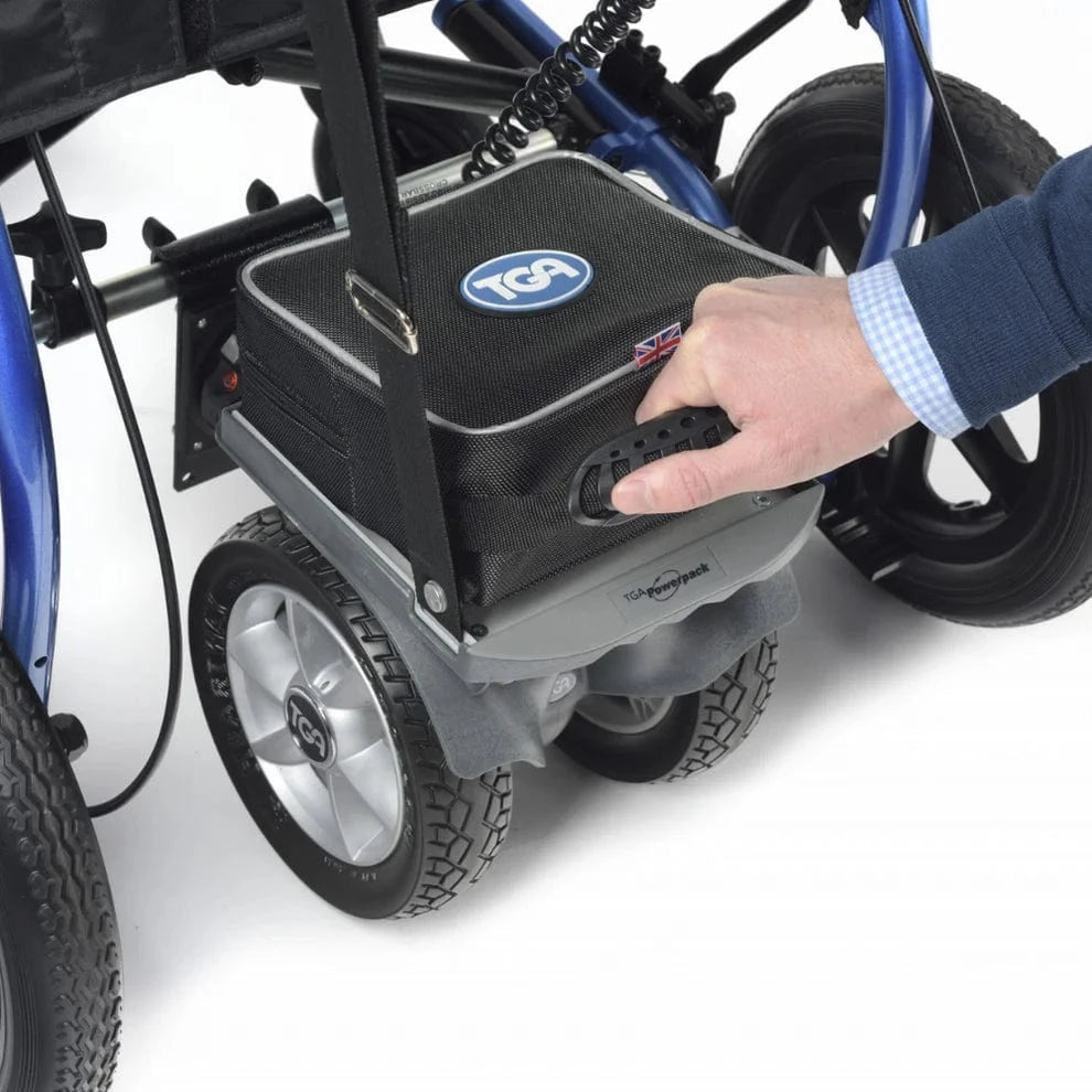TGA Duo PowerStroll-Power Power Pomoć s invalidskim kolicama s dvostrukim kotačima s brzinom od 4mph, rasponom od 10 milja