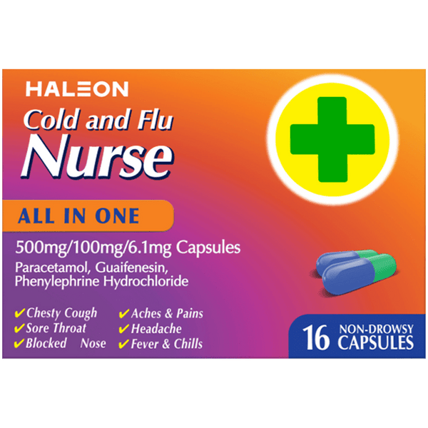 Cold and Flu Nurse All in One Capsules Pack of 16 - welzo