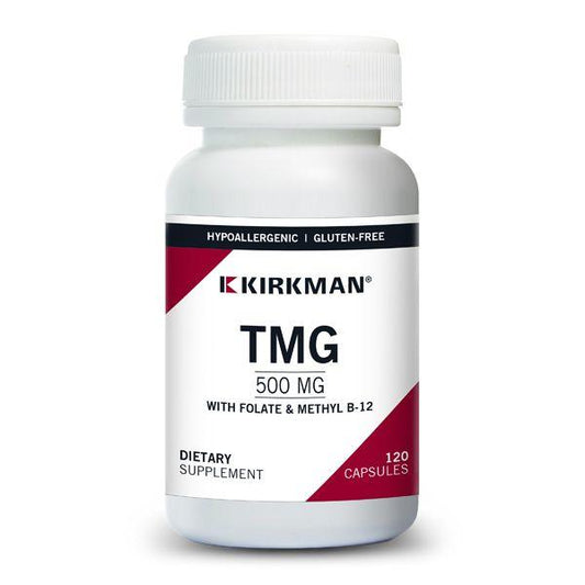 TMG with Folinic Acid and Methyl B12, 500mg, 120 Capsules - Kirkman Laboratories - welzo