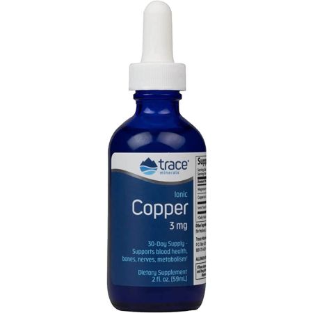 TRACE MINERALES DE COBRE IONIC LÍQUIDO 3MG 2 FL OZ (59 ml)