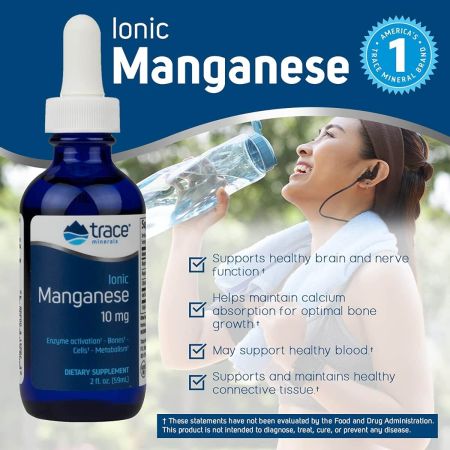 Spurenmineralien Ionische Mangan 10 mg Flüssigkeit 2 oz