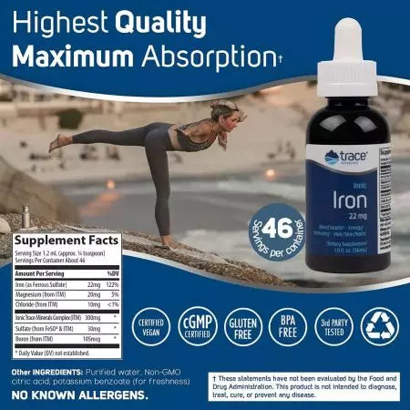 Spårmineraler Liquid Ionic Iron (22 mg) 1,90 oz