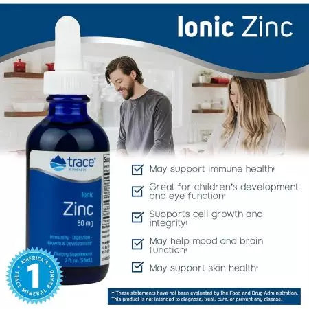 Trace minéraux zinc ionique liquide (50 mg) 2 oz