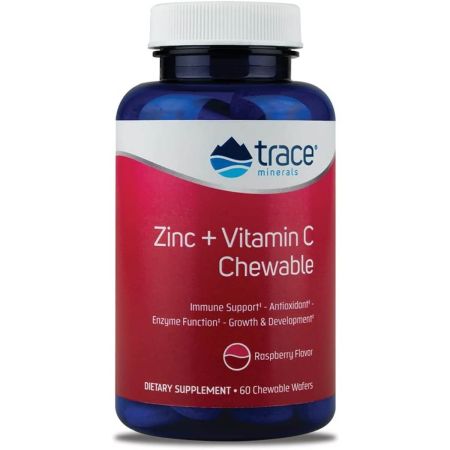 Trace Minerals Zinc et Vitamine C Raspberry 60 CHEWABLES