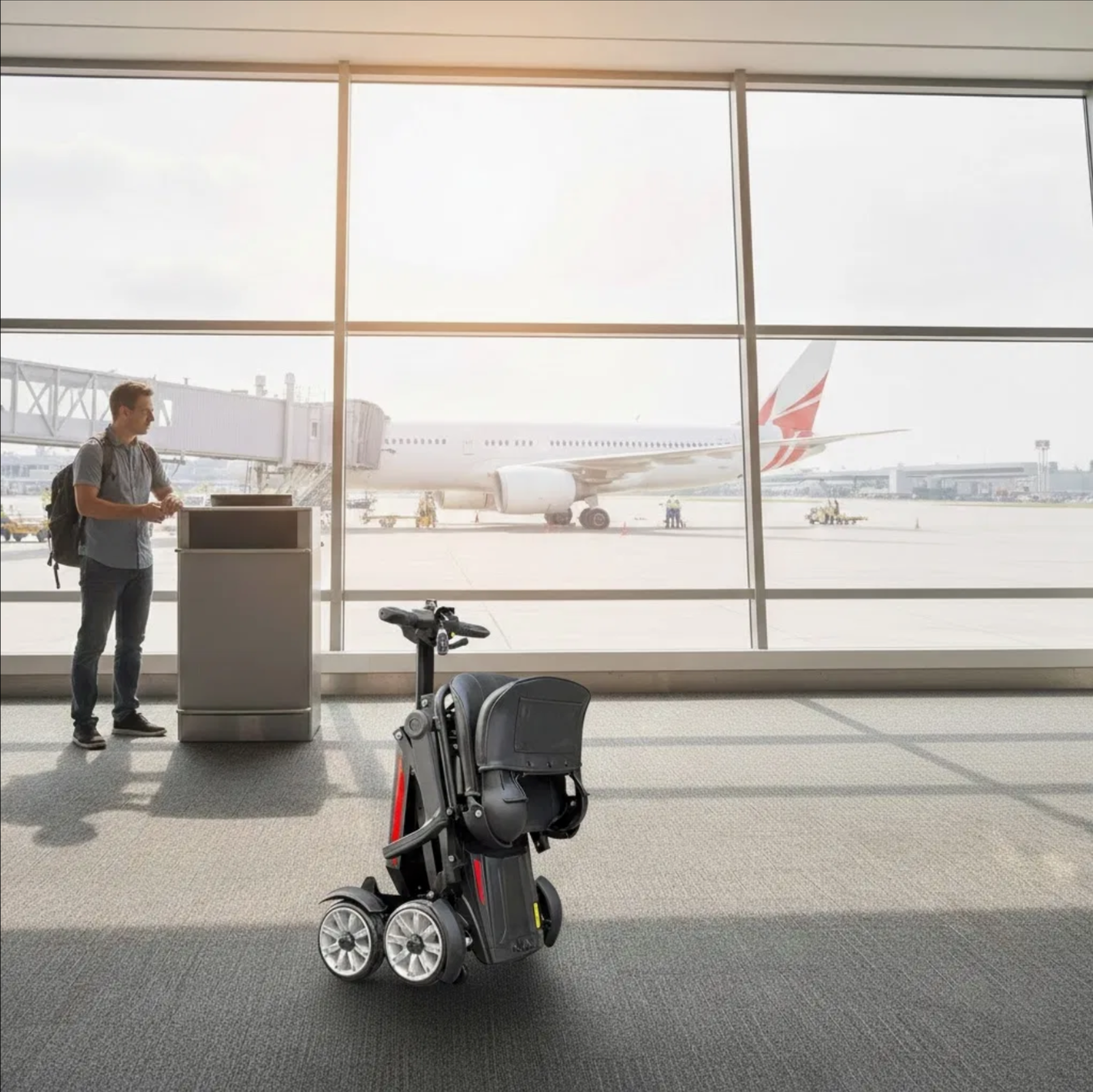 Welzo OneTouch Folding Mobility Scooter – Lightweight 4-Wheel Electric Travel Scooter