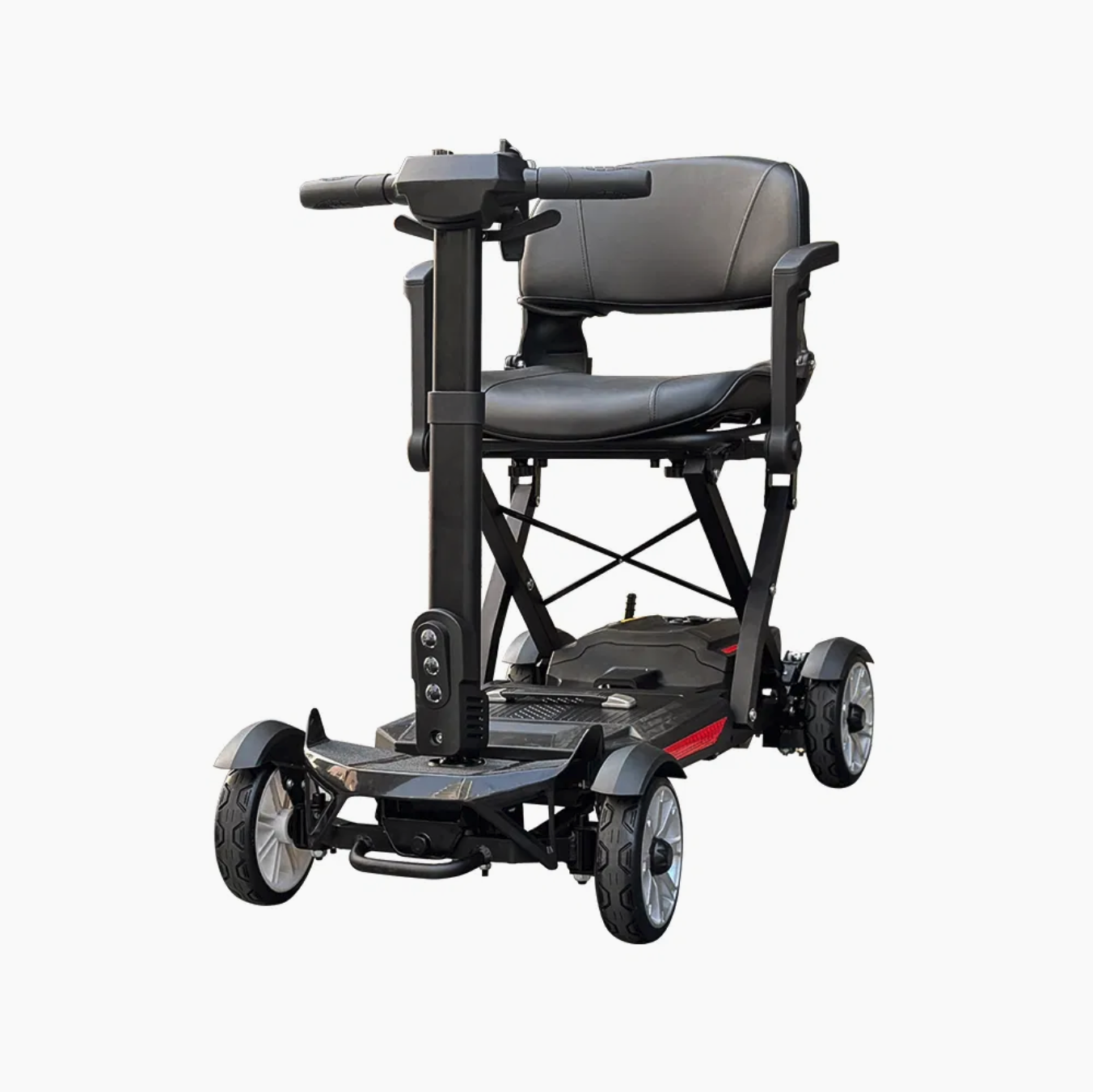 Welzo OneTouch Folding Mobility Scooter – Lightweight 4-Wheel Electric Travel Scooter