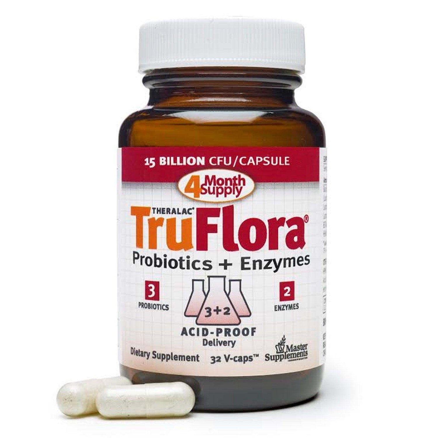 TruFlora, Probiotics + Enzymes, 15 Billion CFU, 32 Capsules - Master Supplements - welzo