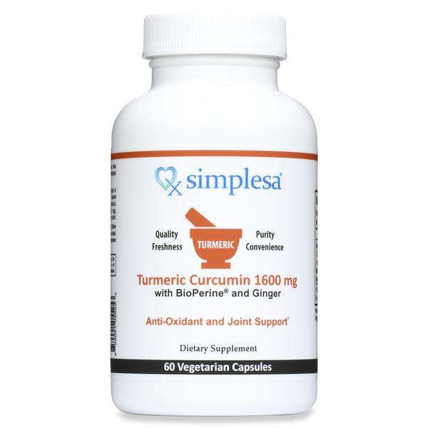 Turmeric Curcumin, 1600 mg, 60 caps - Simplesa - welzo