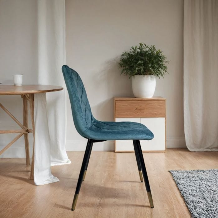 Zestaw czarnych aksamitnych krzeseł do jadalni 4-Plushore Luksusowy design z złotymi nogami (kopia)