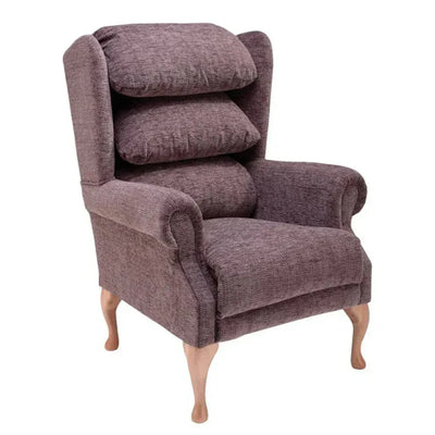 Cannington Fireside Chair – High Back Armchair with Adjustable Waterfall Back & Scroll Arms