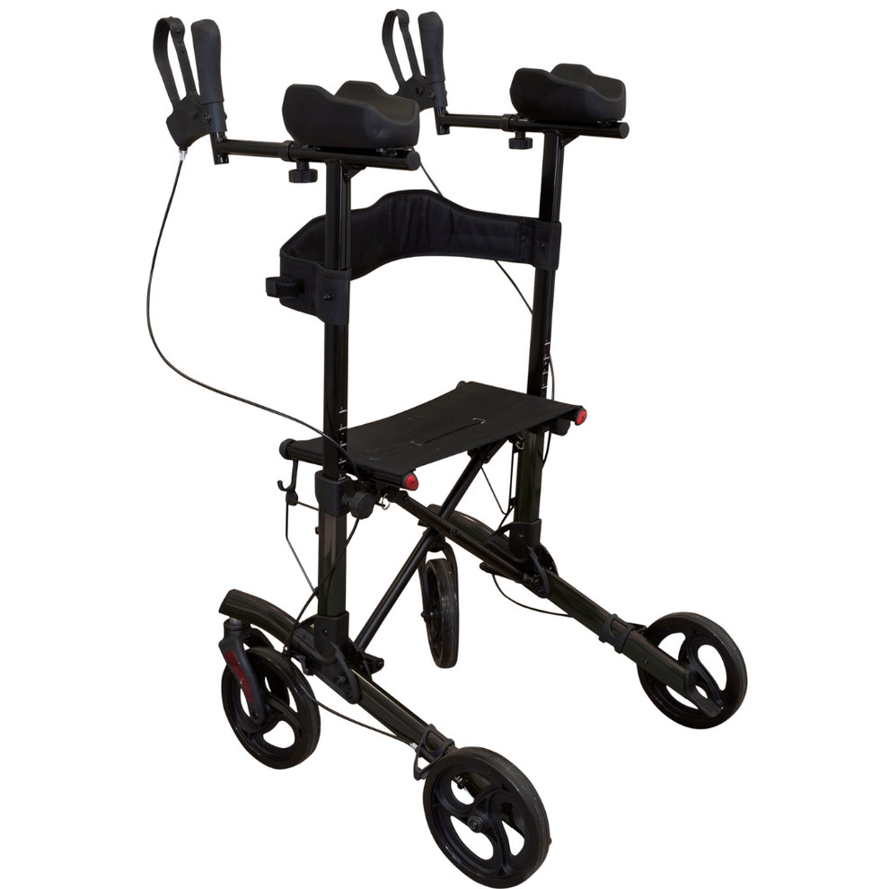 Aidapt Forearm Rollator Walker with Arm Troughs, 8" Wheels & Shopping Bag – Lightweight Folding Mobility Aid