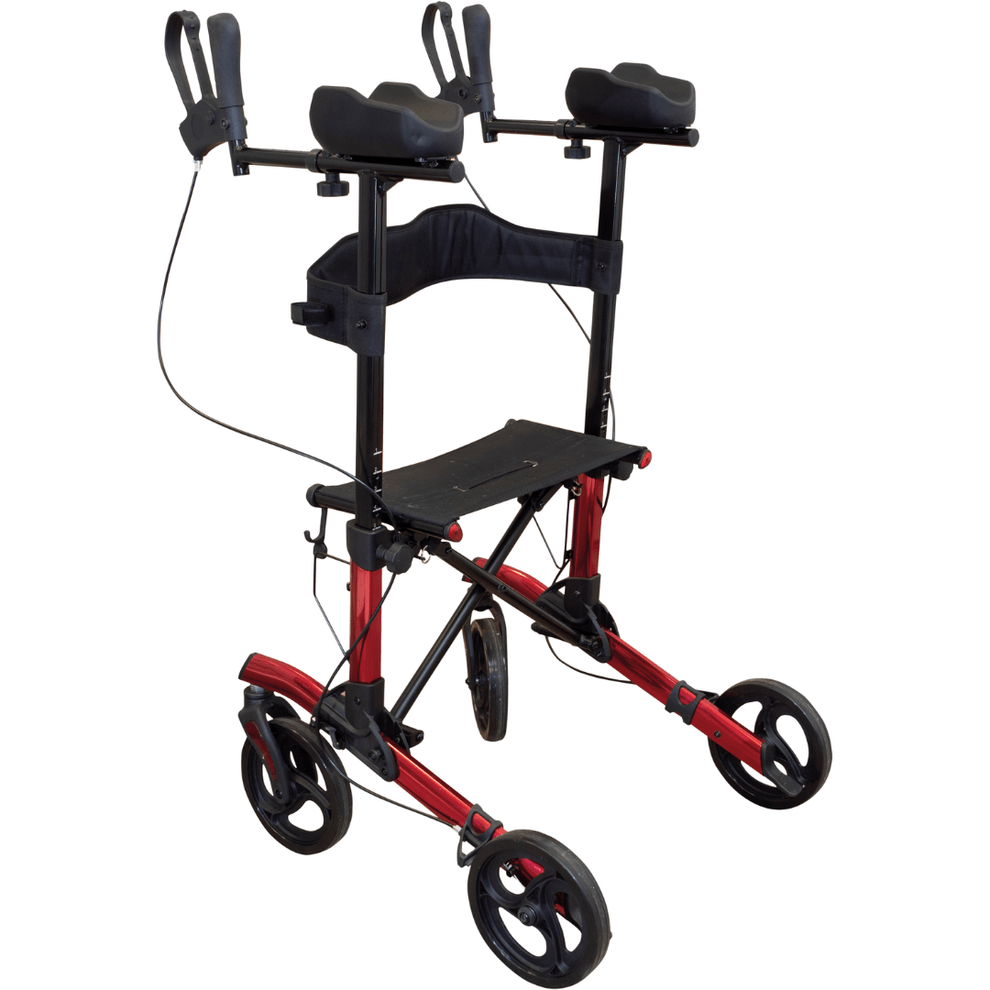 Aidapt Forearm Rollator Walker with Arm Troughs, 8" Wheels & Shopping Bag – Lightweight Folding Mobility Aid