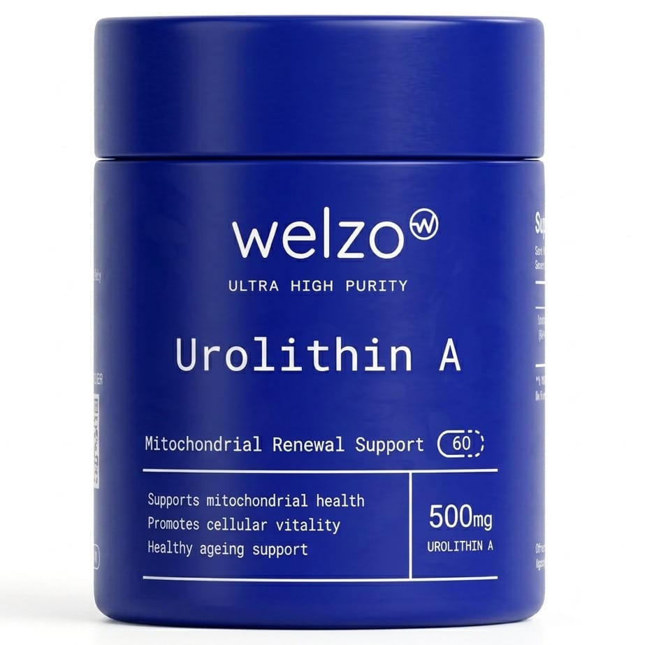Welzo Ultra Purity supplement bottle, illustrating mitochondrial support supplement options