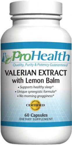 Valerian Extract with Lemon Balm - 160 mg, 60 capsules - ProHealth - welzo