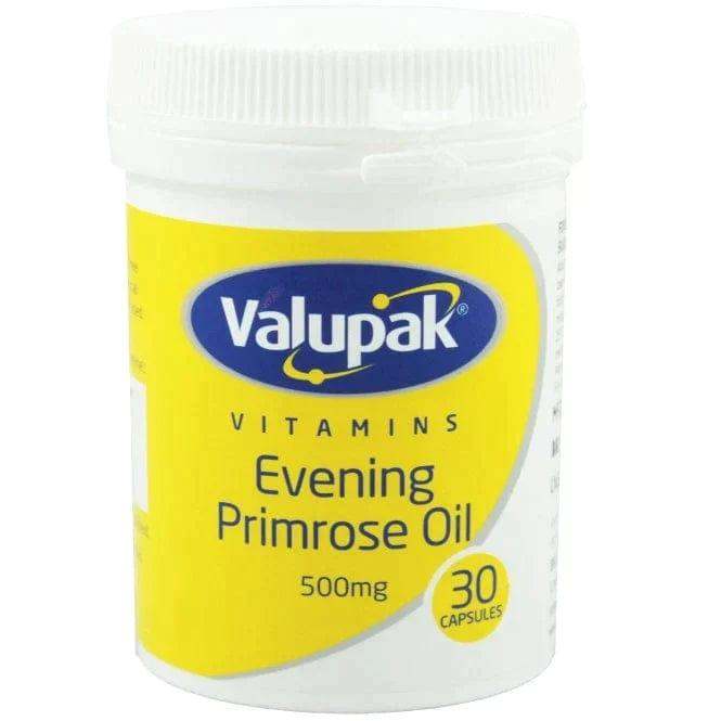 Valupak Evening Primrose Oil Capsules 500mg Pack of 30 - welzo