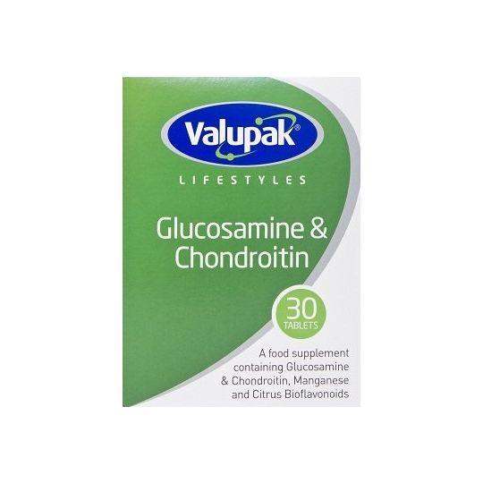 Valupak Glucosamine & Chondroitin Tablets 500/400mg Pack of 30 - welzo