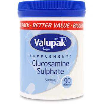 Valupak Glucosamine Sulphate Capsules 500mg Pack of 90 - welzo