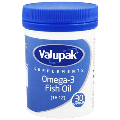 Valupak Omega 3 Fish Oils Capsules 1000mg Pack of 30 - welzo