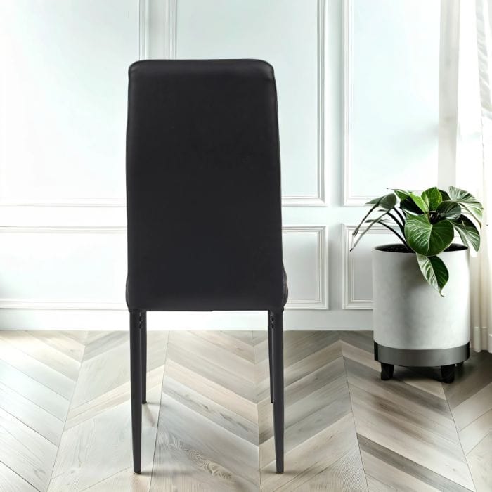 Set di sedie da pranzo marroni taupe di 4 - sedili in pelle finta Alma con gambe in legno e design posteriore del portello (copia)