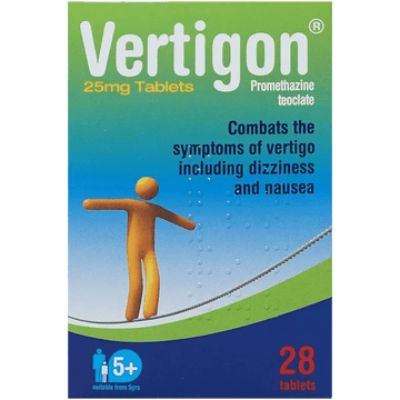 Vertigon 25mg Tablets Pack of 28 - welzo