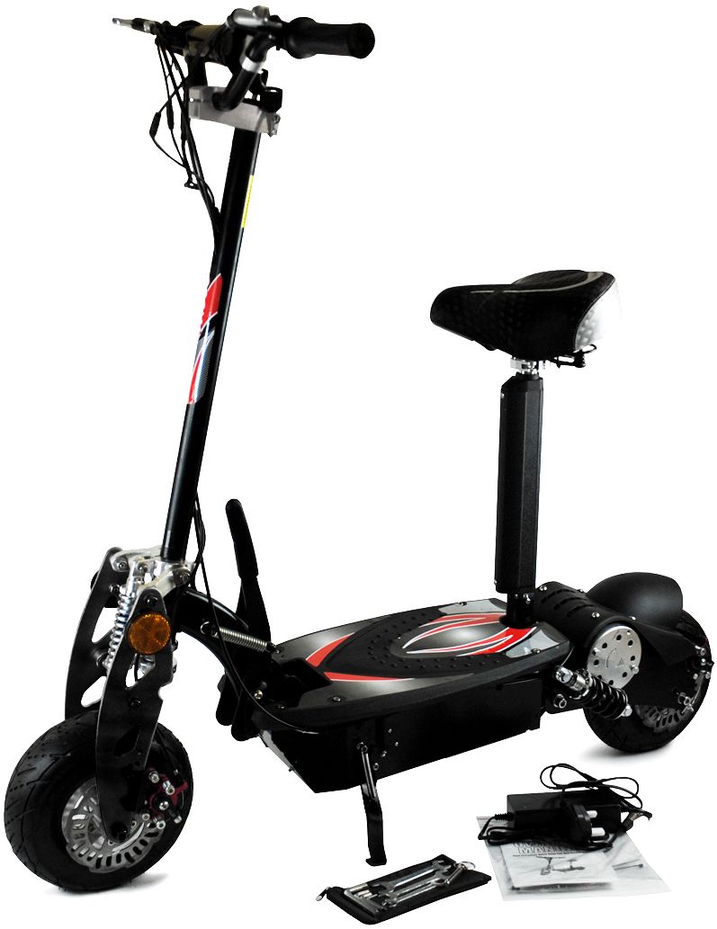 Elektrische scooter escooter 800W met ophanging, verwijderbare stoel en 10 "banden - 36V batterij, kettingaandrijving, 33 km bereik