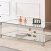 Grande tavolino in vetro - Frame d'oro e gambe acriliche, 130 cm - Collezione Vidrio (Copia)