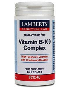 Vitamin B-100 Complex - 60 Tablets - Lamberts - welzo