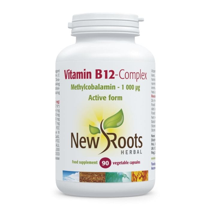 New Roots Ziołowy kompleks witaminy B12 1000µg – 90 kapsułek