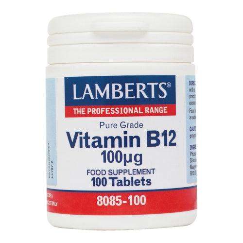 Vitamin B12/B-12 100 mcg, 100 Tabs - Lamberts - welzo