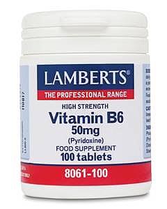 Vitamin B6 50mg, 100 Tabs - Lamberts - welzo