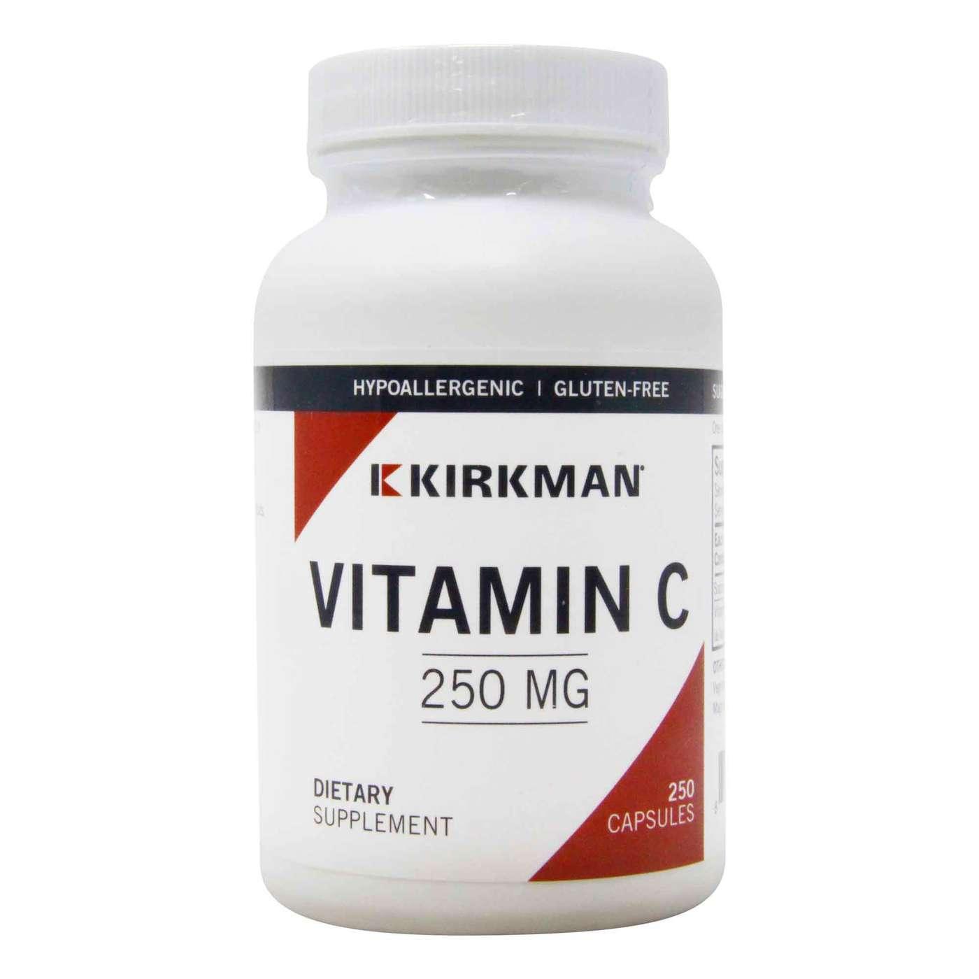 Vitamin C 250mg, Hypoallergenic, 250 Capsules - Kirkman Laboratories - welzo