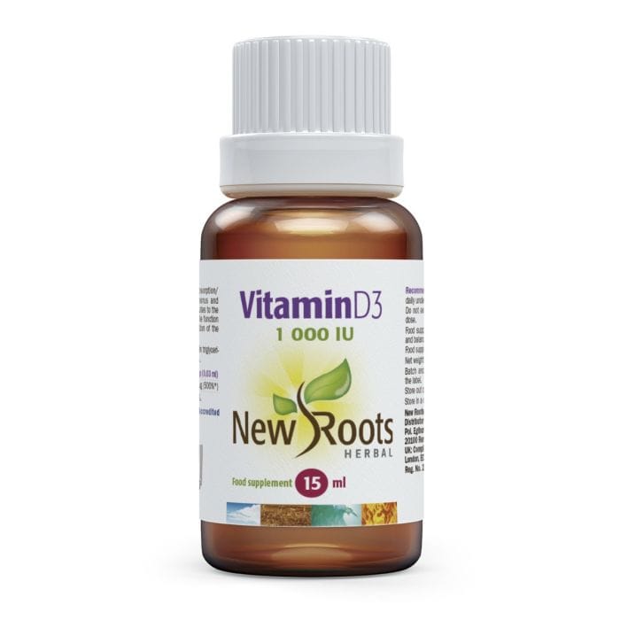 New Roots Herbal Vitamin D3 1,000 IU Liquid – 15 ml