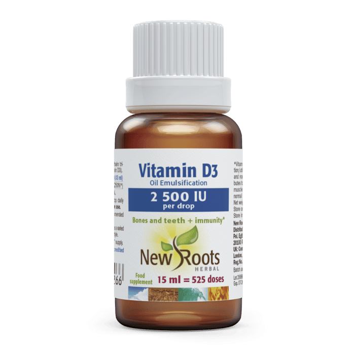 New Roots Herbal Vitamin D3 2,500 IU Liquid – 15 ml