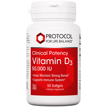 Vitamin D3 50,000 IU - 50 softgels - Protocol For Life Balance - welzo