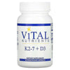 Vitamin K2-7 + D3, 60 Vegetarian Capsules - Vital Nutrients - welzo