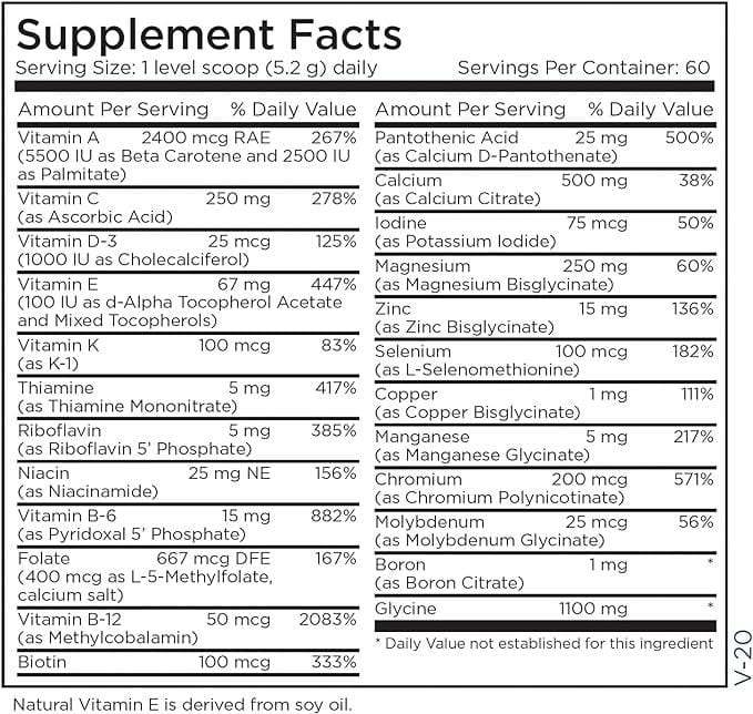 Vitamin/Mineral Base Powder (312g) - Metabolic Maintenance - welzo