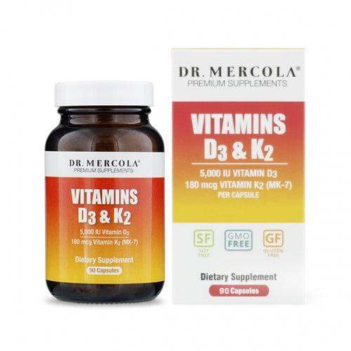 Vitamins D3 & K2, 90 Capsules - Dr Mercola - welzo