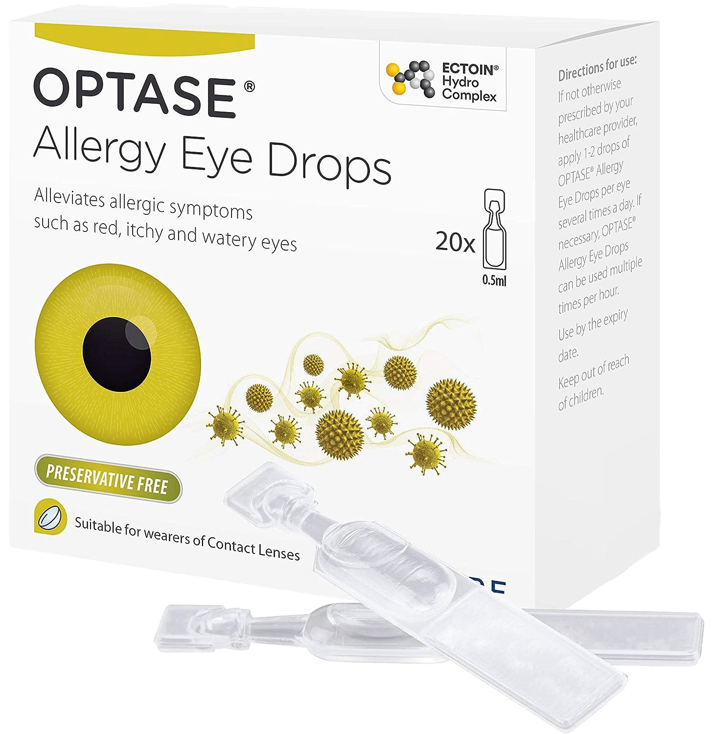 Optase Allergy Eye Drops Pack of 20 Single 0.5ml Doses - welzo