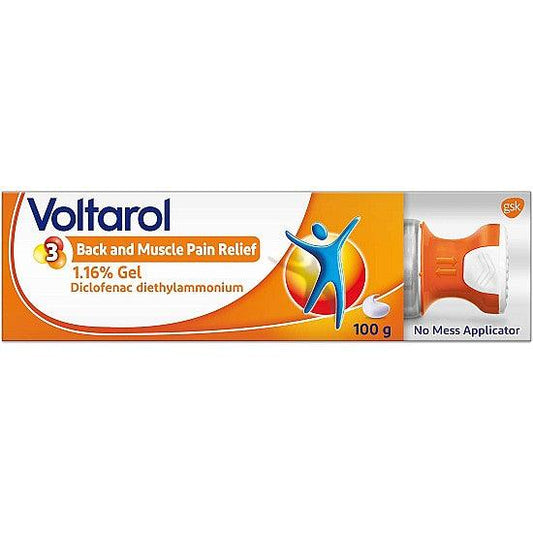 Voltarol Back & Muscle Pain Relief Gel with No Mess Applicator 100g