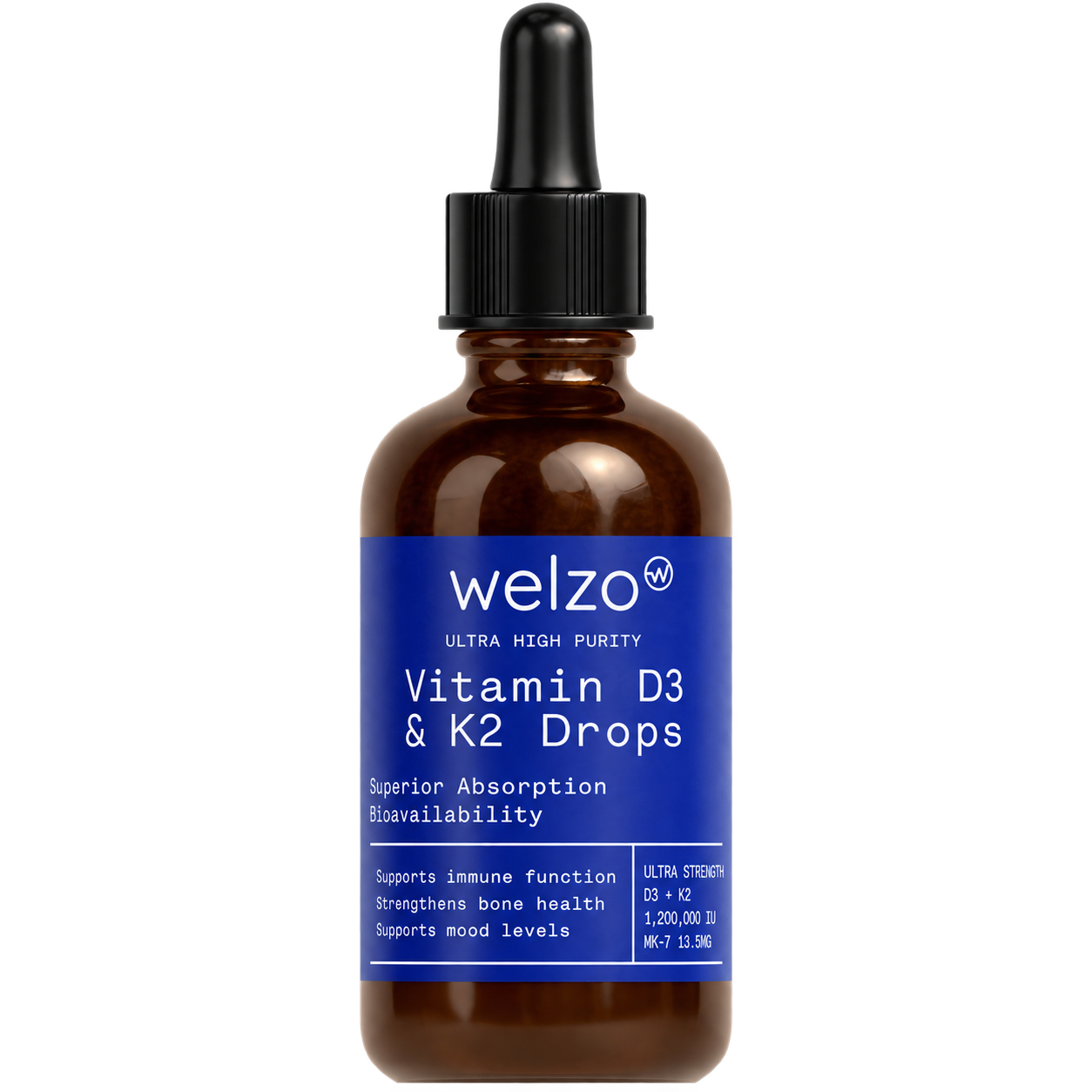 Gocce di vitamina D3 e K2 Welzo Ultra Purity