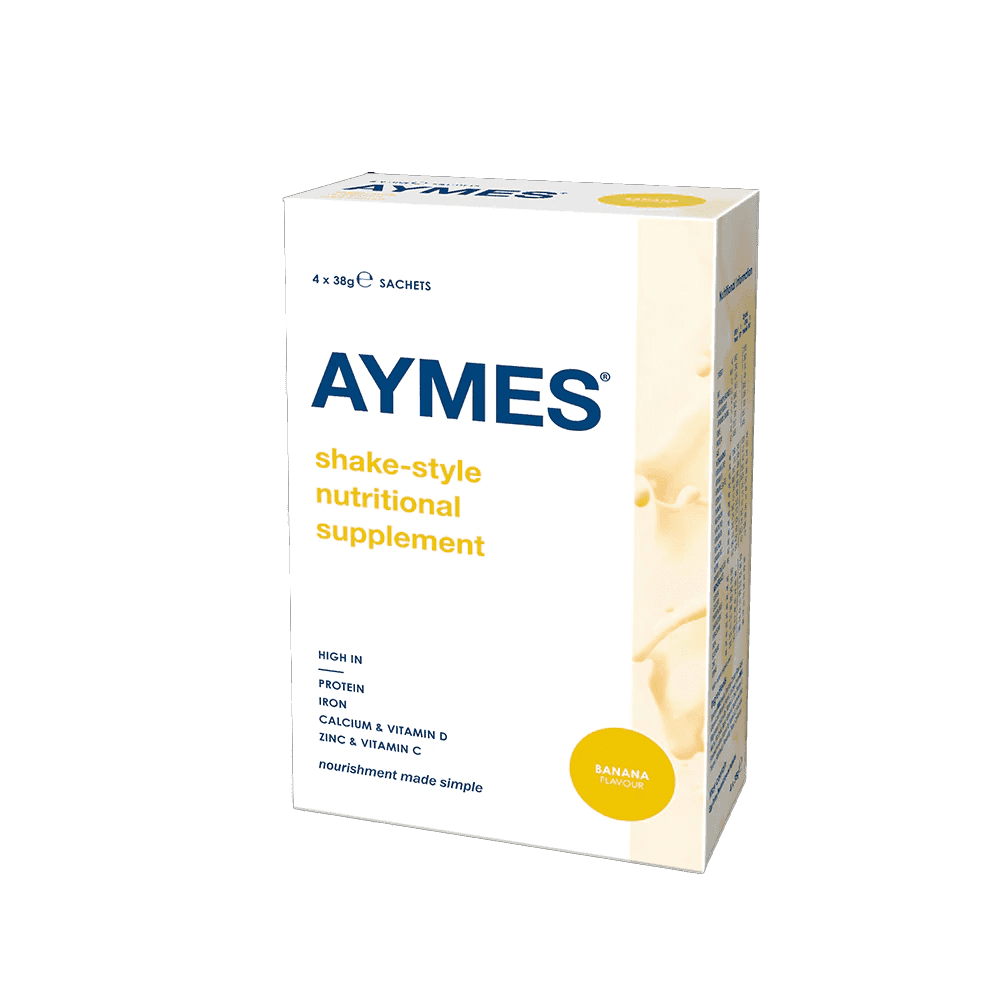 Aymes Powdered Shake Banana Flavour 4 x 38g Sachets - welzo